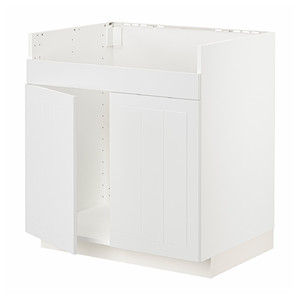 METOD Base cab f HAVSEN double bowl sink, white/Stensund white, 80x60 cm