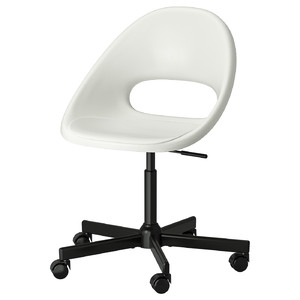 LOBERGET / MALSKÄR Swivel chair, white/black