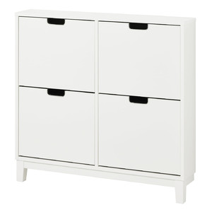 STÄLL Shoe cabinet with 4 compartments, white, 96x17x90 cm