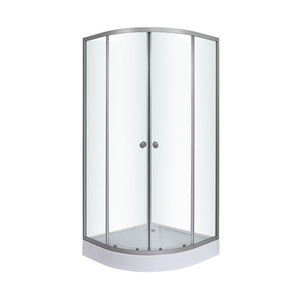Shower Enclosure Arkell, semicircular, low shower tray, 80 x 80 x 12 cm, transparent