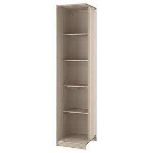 PAX Add-on corner unit with 4 shelves, beige, 53x58x236 cm