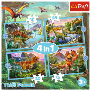 Trefl Children's Puzzle Unique Dinosaurs 4in1 3+