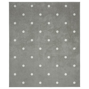 LEN Rug, dotted/grey, 133x160 cm