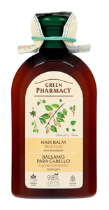 Green Pharmacy Hair Balm Anti-Dandruff Hair Birch Buds 98% Natural Vegan 300ml