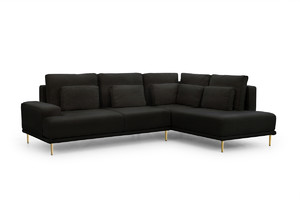 Corner Sofa-Bed Right Nicole L Salvador 19 Agmamito/black, gold legs