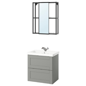 ENHET Bathroom, anthracite/grey frame, 64x43x65 cm