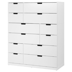 NORDLI Chest of 12 drawers, white, 120x145 cm