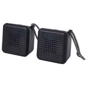 VAPPEBY Bluetooth speakers, black/set of 2 waterproof