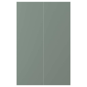 NICKEBO 2-p door f corner base cabinet set, matt grey-green, 25x80 cm