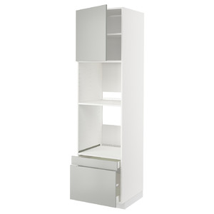 METOD / MAXIMERA Hi cab f ov/combi ov w dr/2 drwrs, white/Havstorp light grey, 60x60x220 cm