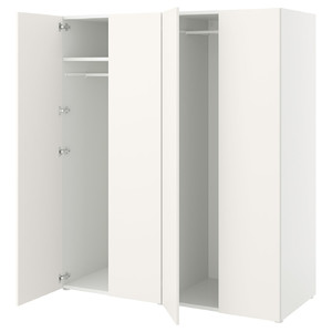 PLATSA Wardrobe with 4 doors, white/Fonnes white, 160x57x181 cm