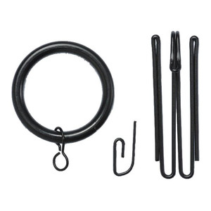 GoodHome Set for Hanging Curtains, black