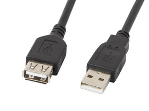 Lanberg USB Extension Cable 2.0 AM-AF Black 1.8M