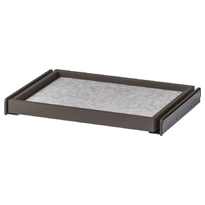 KOMPLEMENT Pull-out tray with drawer mat, dark grey/light grey, 50x35 cm
