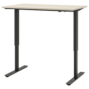 TROTTEN Desk sit/stand, beige/anthracite, 120x70 cm