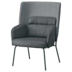 BINGSTA High-back armchair, Vissle dark grey, Kabusa dark grey