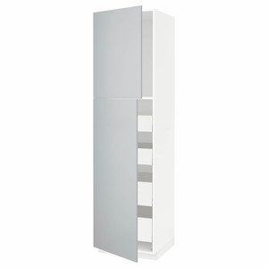 METOD / MAXIMERA High cabinet with 2 doors/4 drawers, white/Veddinge grey, 60x60x220 cm