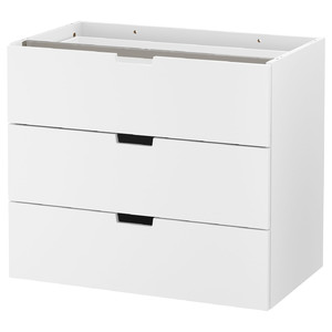 NORDLI Modular chest of 3 drawers, white, 80x68 cm