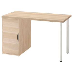 LAGKAPTEN / ALEX Desk, white stained/oak effect white, 120x60 cm