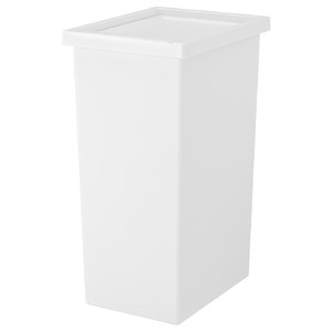 FILUR Bin with lid, white, 42 l