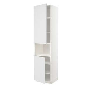 METOD High cab f micro w 2 doors/shelves, white/Stensund white, 60x60x240 cm