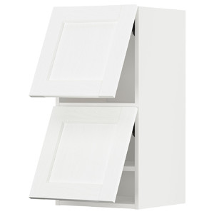 METOD Wall cab horizo 2 doors w push-open, white Enköping/white wood effect, 40x80 cm