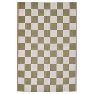 KLASSRUM Rug, flatwoven, white/green, 133x195 cm