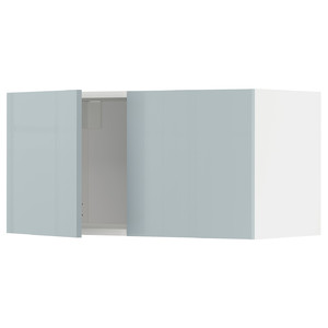 METOD Wall cabinet with 2 doors, white/Kallarp light grey-blue, 80x40 cm