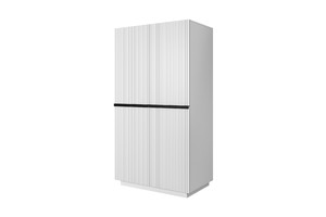 Wardrobe Nicole 100 cm, matt white, black handles