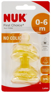 NUK First Choice+ Teat No Colic 2pcs 0-6m Size M