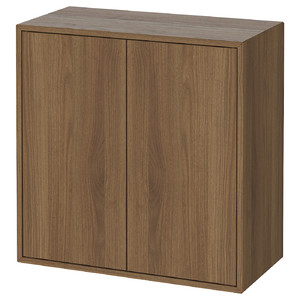 EKET Cabinet w 2 doors and 1 shelf, brown/walnut effect, 70x35x70 cm