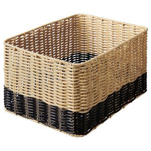 DJURTRÄNARE Basket, beige/black, 25x35x19 cm