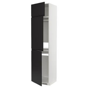 METOD High cab f fridge/freezer w 3 doors, white/Upplöv matt anthracite, 60x60x240 cm