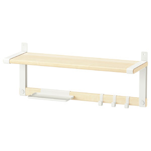 SKOMAKARE Wall shelf, white/aspen, 65x26 cm