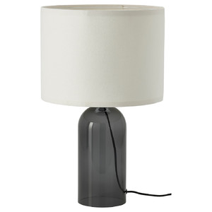 TONVIS Table lamp, smoked glass, white, 52 cm