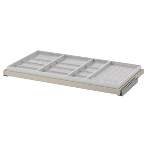 KOMPLEMENT Pull-out tray with insert, beige/light grey, 100x58 cm