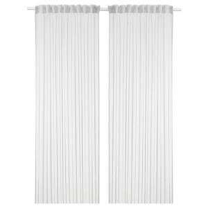 DVÄRGRÖRFLY Sheer curtains, 1 pair, off-white, 145x300 cm