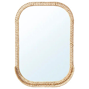 SOMMARBO Mirror, rattan, 53x76 cm