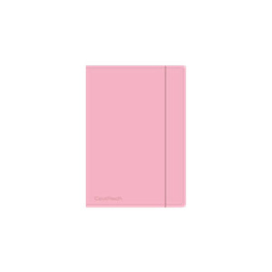 Document File Folder with Elastic Band PP A4 1pc, pastel powder pink