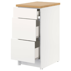 KNOXHULT Base cabinet with drawers, white, 40 cm