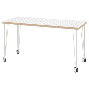 LAGKAPTEN / KRILLE Desk, white anthracite/white, 140x60 cm