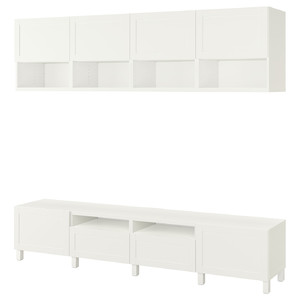 BESTÅ TV storage combination, white/Hanviken/Stubbarp white, 240x42x230 cm