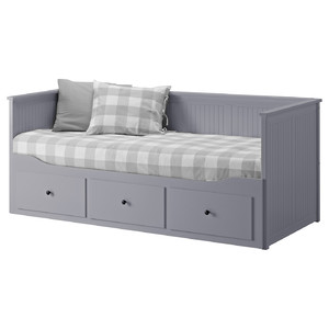 HEMNES Day-bed frame with 3 drawers, grey, 80x200 cm