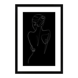 Picture Woman Drawing Black 60 x 90 cm