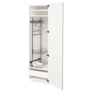 METOD / MAXIMERA High cabinet with cleaning interior, white/Ringhult white, 60x60x200 cm