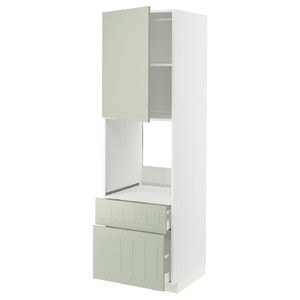 METOD / MAXIMERA Hi cab f ov w dr/2 frnt/1 m/1 h drw, white/Stensund light green, 60x60x200 cm