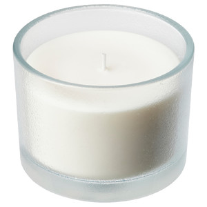 ADLAD Scented candle in glass, Scandinavian Woods/white, 50 hr