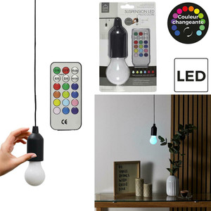 Pendant LED Lamp Multicolour, battery-operated, black