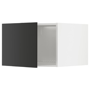 METOD Top cabinet for fridge/freezer, white/Nickebo matt anthracite, 60x40 cm