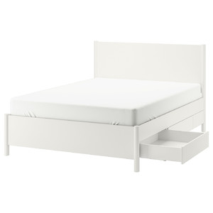 TONSTAD Bed frame with storage, off-white, 140x200 cm